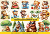 Summer Bear Clipart Bundle