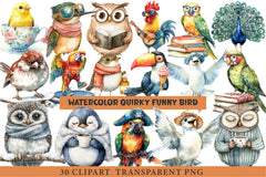 Quirky Funny Bird Clipart Bundle - CraftNest - Digital Crafting and Art