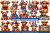 July 4th Highland Cow Clipart