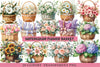 Flower Basket Clipart Bundle