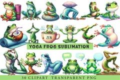 YOGA Frog Sublimation Clipart - CraftNest - Digital Crafting and Art