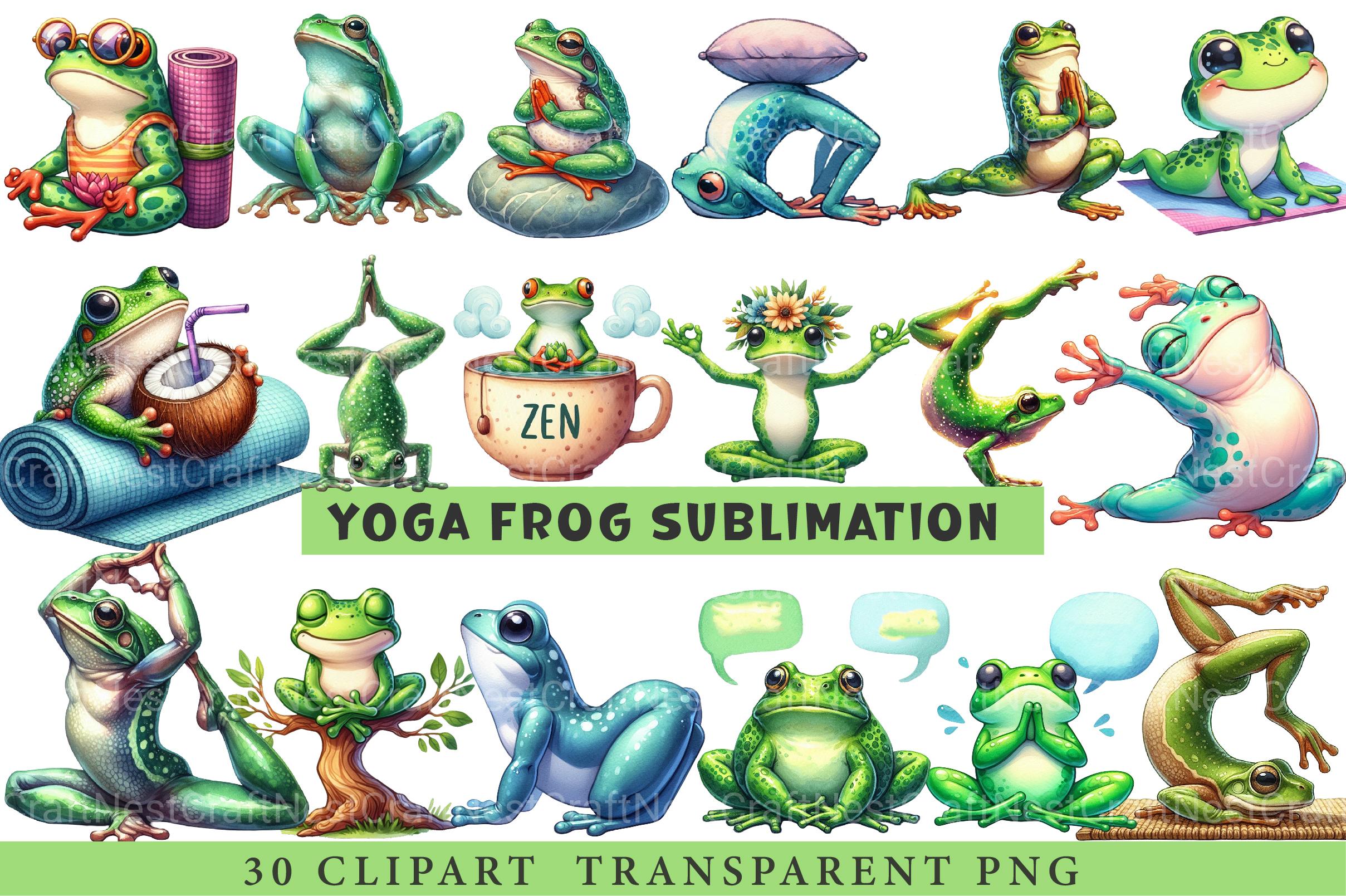 YOGA Frog Sublimation Clipart - CraftNest - Digital Crafting and Art