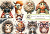 Funny Frazzled Quirky Animals Clipart Bundle