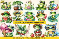 Summer Frog Clipart Bundle - CraftNest - Digital Crafting and Art