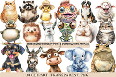 Nursery Prints Dumb Looking Animals Clipart Bundle - CraftNest - Digital Crafting and Art