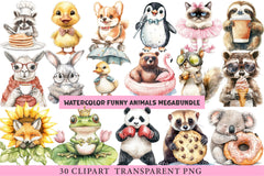 Funny Animals Megabundle Clipart Bundle - CraftNest - Digital Crafting and Art