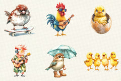 Quirky Funny Bird Clipart Bundle - CraftNest - Digital Crafting and Art