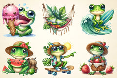 Summer Frog Clipart Bundle - CraftNest - Digital Crafting and Art
