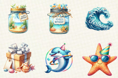 Summer Happy Birthday Clipart - CraftNest - Digital Crafting and Art