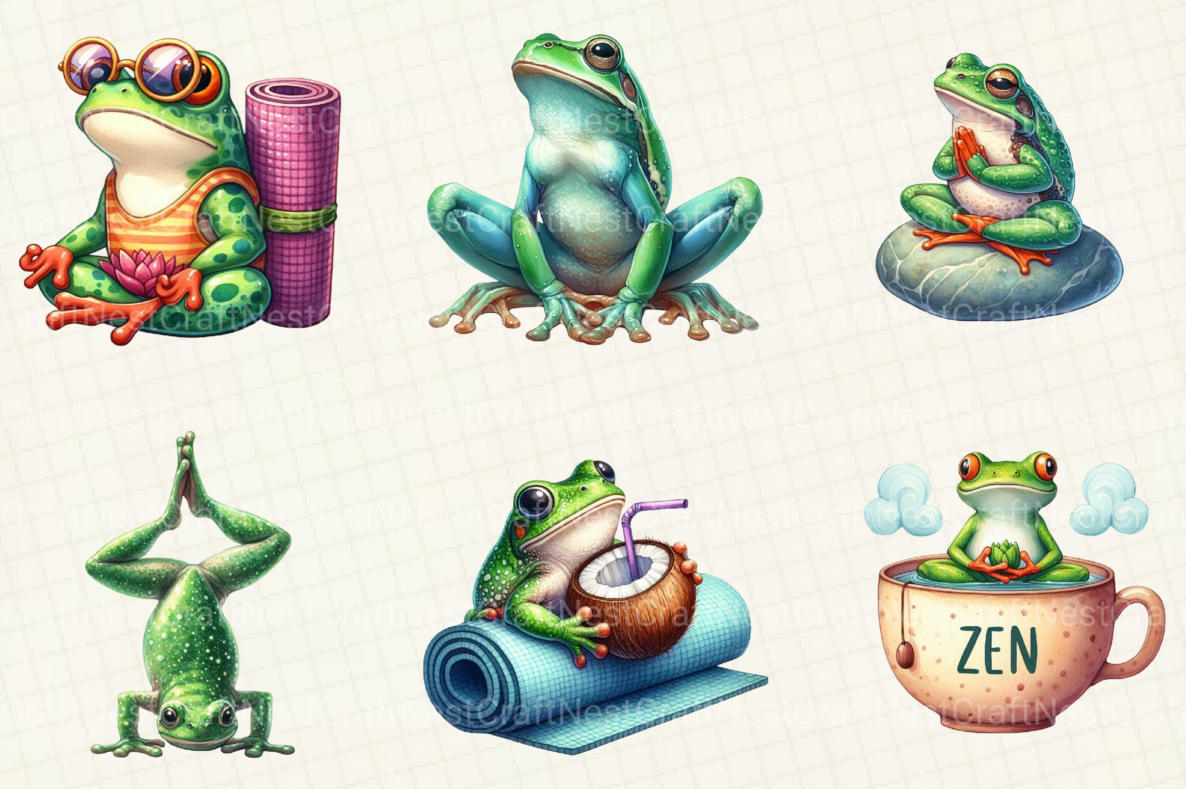YOGA Frog Sublimation Clipart - CraftNest - Digital Crafting and Art