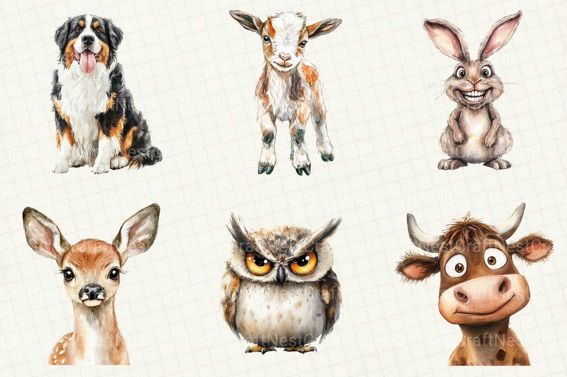Nursery Prints Dumb Looking Animals Clipart Bundle - CraftNest - Digital Crafting and Art