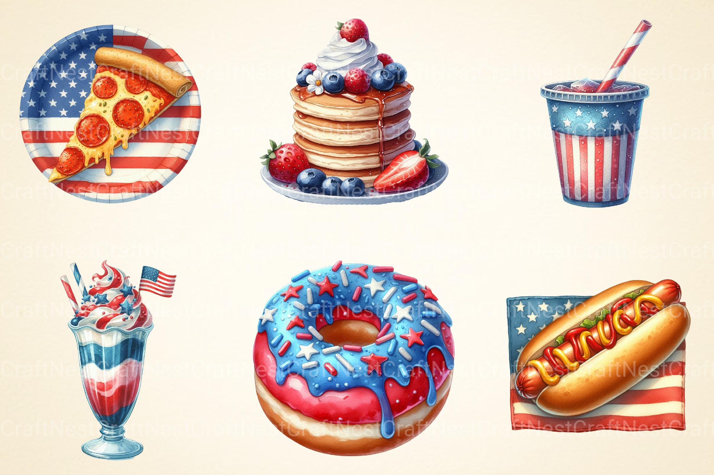 Fast Food for 4th of July Clipart - CraftNest - Digital Crafting and Art