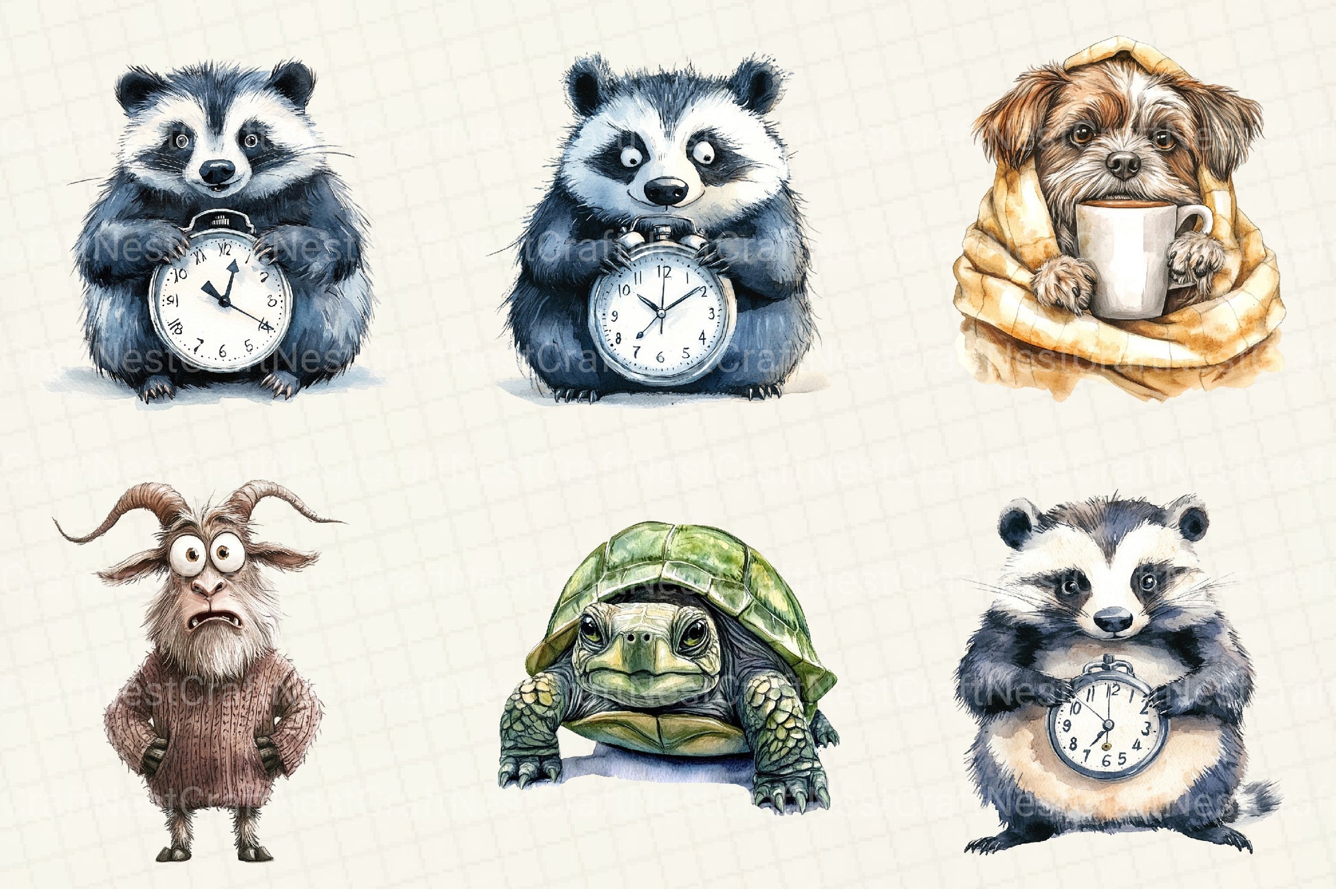 Quirky Frazzled Animals Clipart Bundle - CraftNest - Digital Crafting and Art