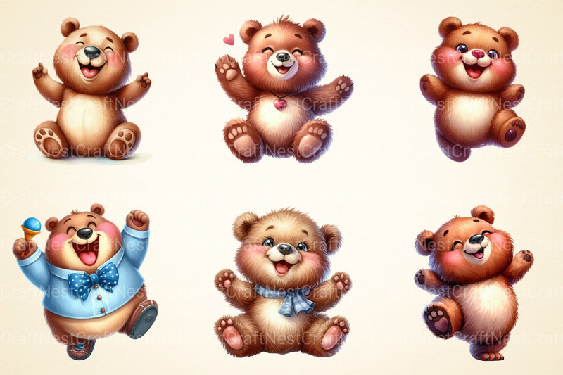 Funny Bear Clipart Bundle - CraftNest - Digital Crafting and Art