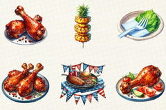 Summer BBQ Party Clipart - CraftNest - Digital Crafting and Art