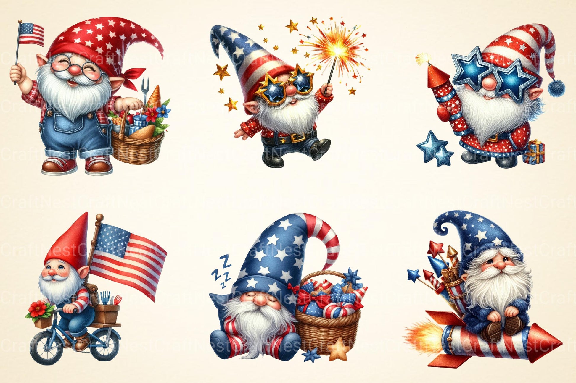 American Gnome Clipart - CraftNest - Digital Crafting and Art