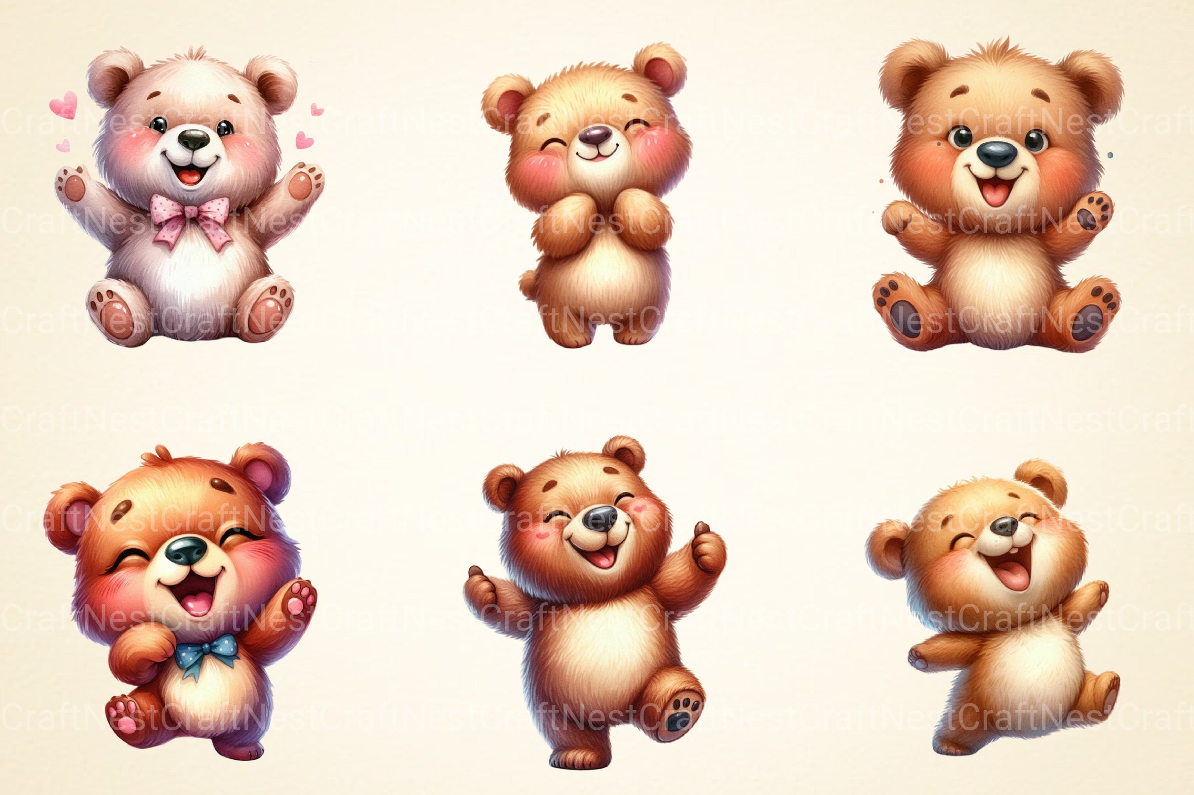 Funny Bear Clipart Bundle - CraftNest - Digital Crafting and Art