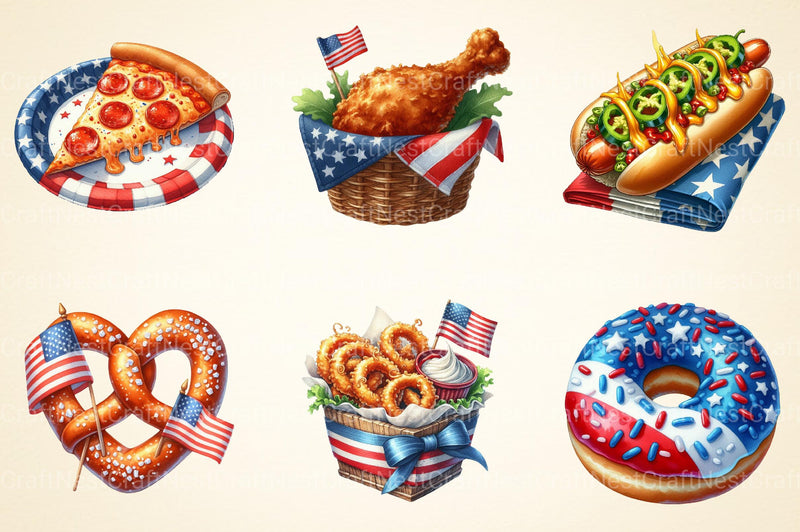 Fast Food for 4th of July Clipart - CraftNest - Digital Crafting and Art