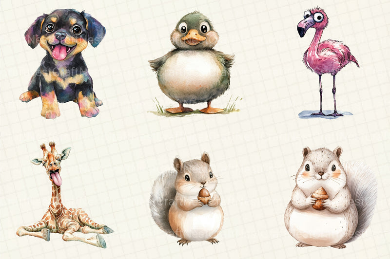 Nursery Prints Dumb Looking Animals Clipart Bundle - CraftNest - Digital Crafting and Art
