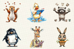 Quirky Frazzled Animals Clipart Bundle - CraftNest - Digital Crafting and Art