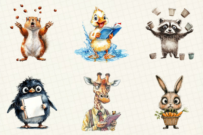 Quirky Frazzled Animals Clipart Bundle - CraftNest - Digital Crafting and Art