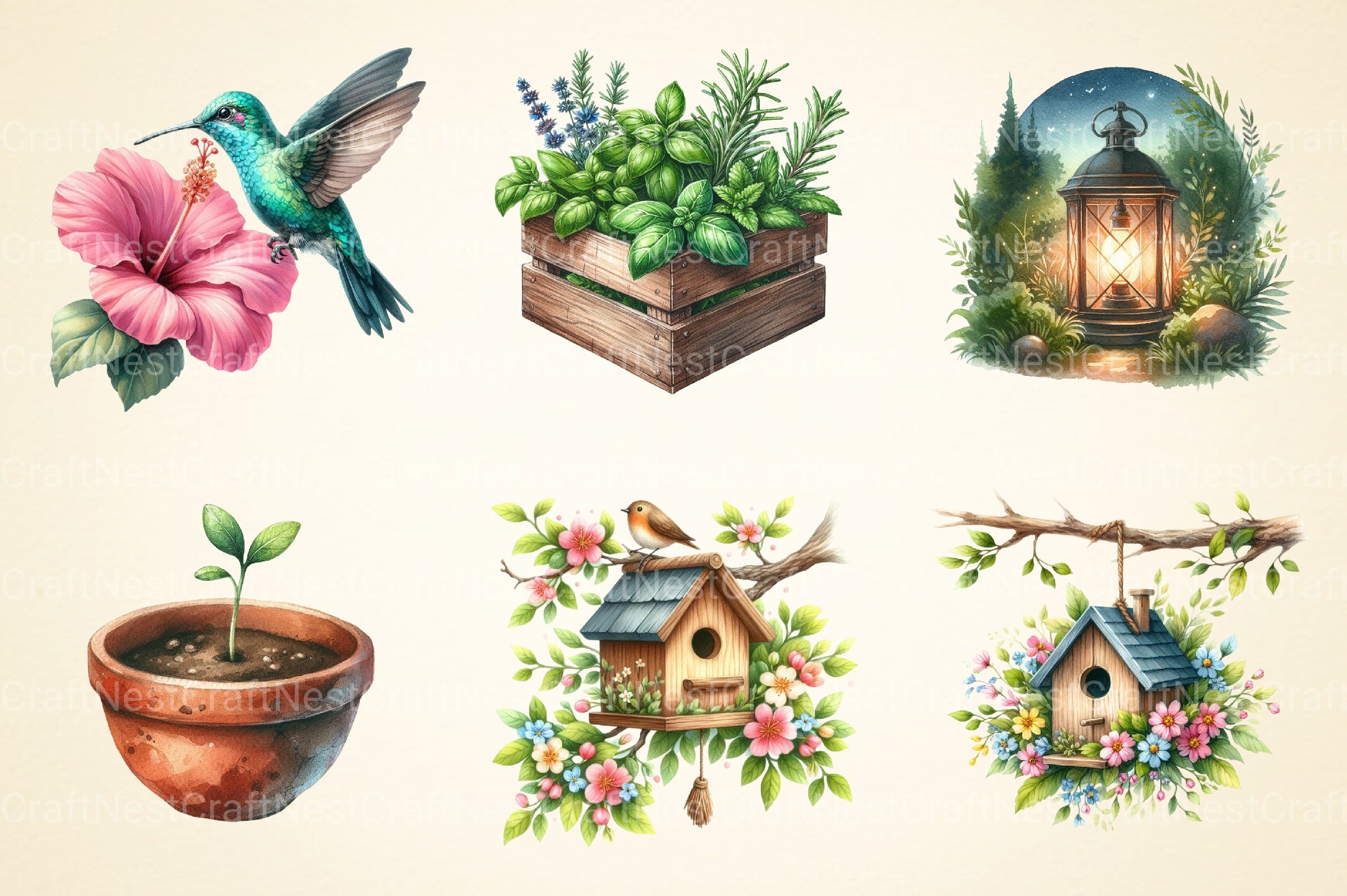 Summer Garden Clipart Bundle - CraftNest - Digital Crafting and Art