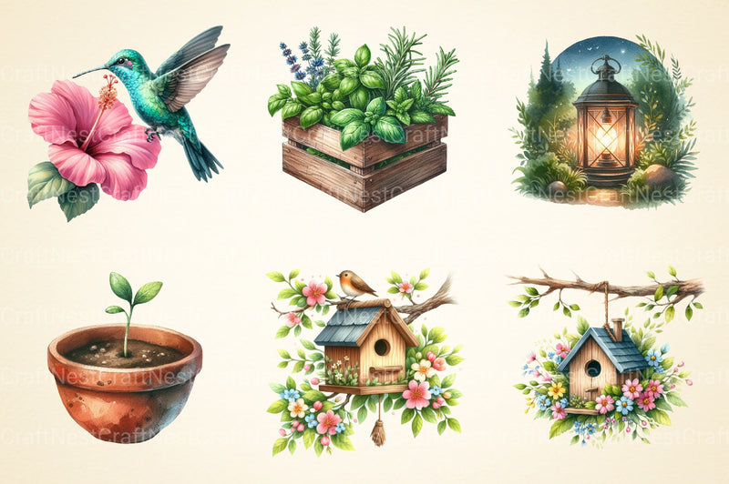 Summer Garden Clipart Bundle - CraftNest - Digital Crafting and Art