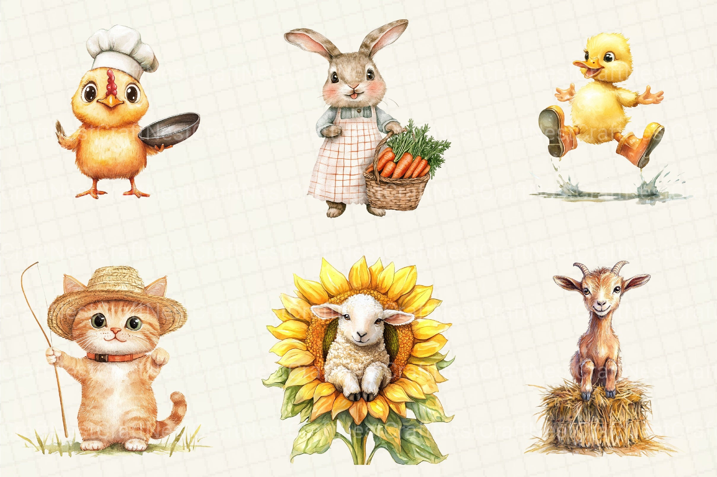 Funny Farm Animals Clipart Bundle - CraftNest - Digital Crafting and Art