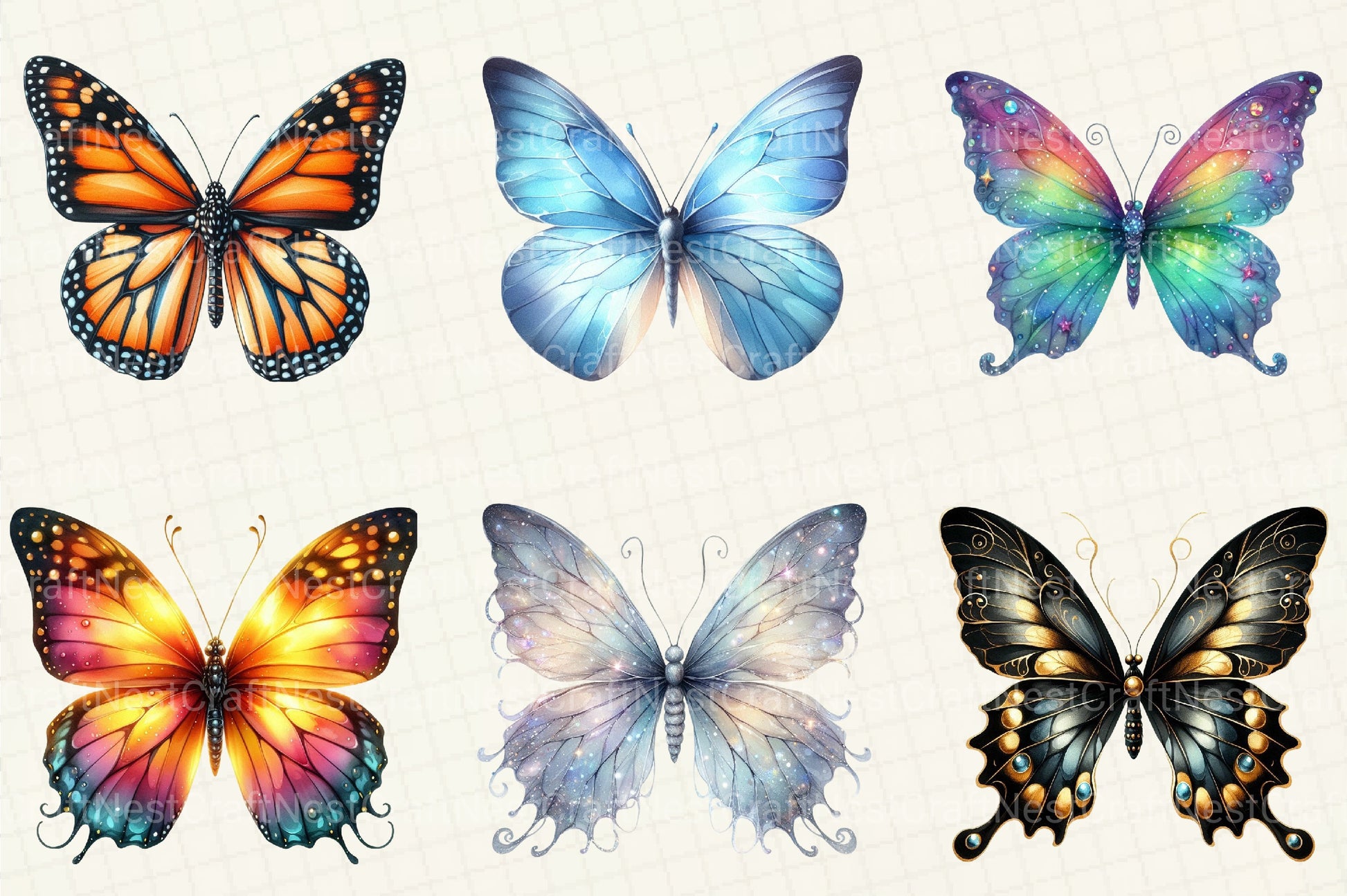 Butterfly Sublimation Clipart Bundle - CraftNest - Digital Crafting and Art
