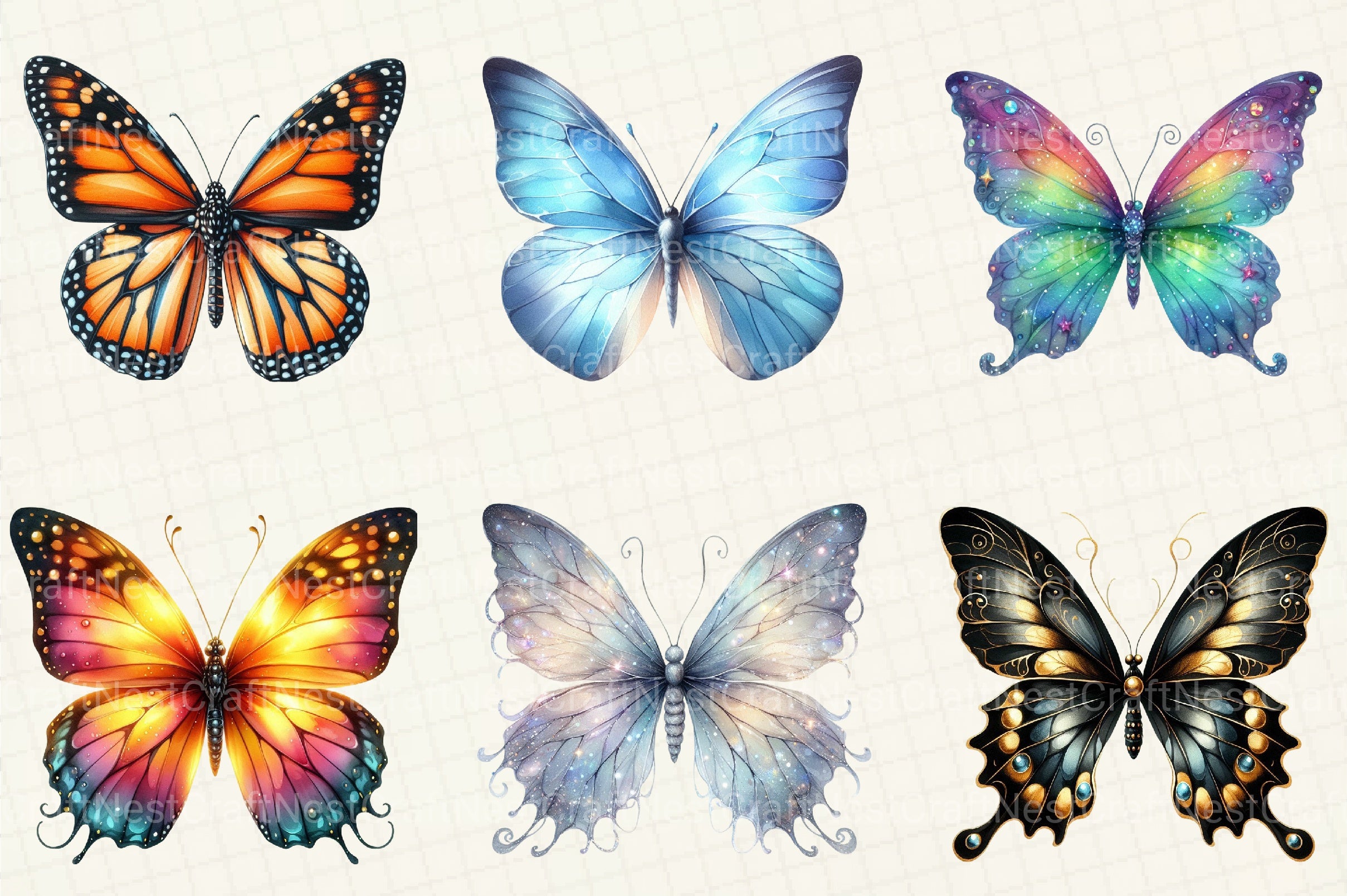 Butterfly Sublimation Clipart Bundle - CraftNest - Digital Crafting and Art