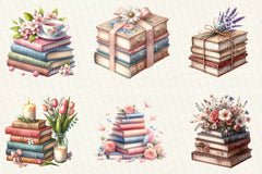 Spring Stack Of Floral Book Clipart Bundle - CraftNest - Digital Crafting and Art