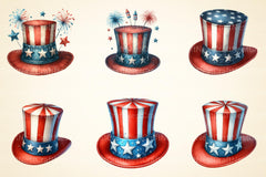 4th of July Top Hat Clipart - CraftNest - Digital Crafting and Art