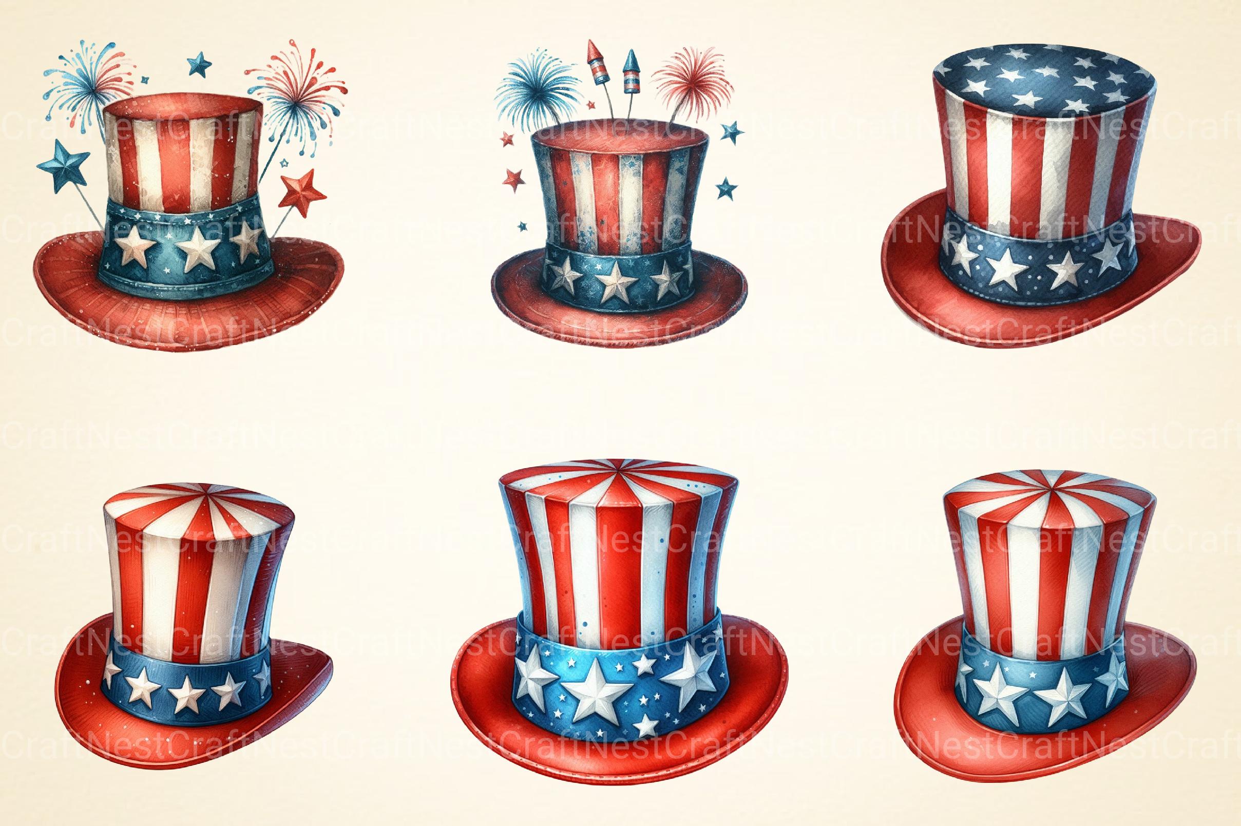 4th of July Top Hat Clipart - CraftNest - Digital Crafting and Art
