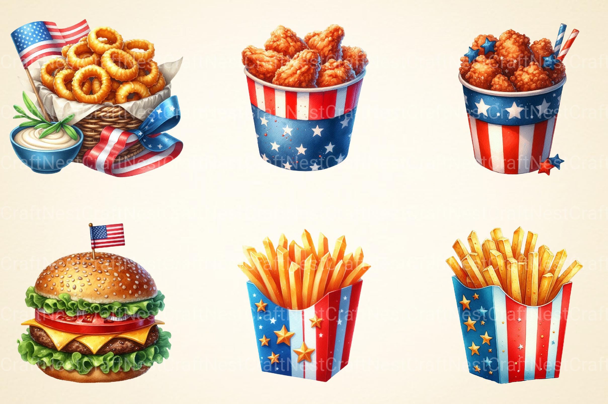 Fast Food for 4th of July Clipart - CraftNest - Digital Crafting and Art