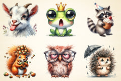 Funny Frazzled Quirky Animals Clipart Bundle - CraftNest - Digital Crafting and Art