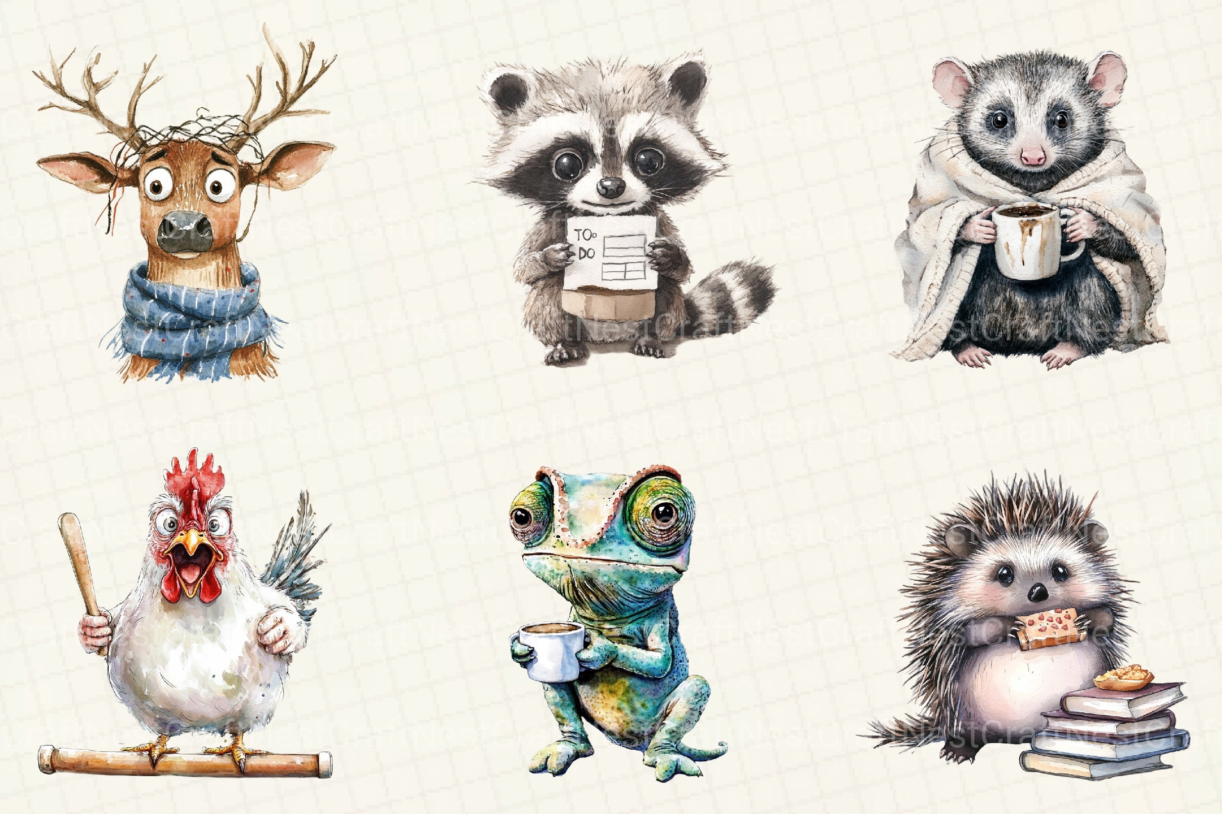 Quirky Frazzled Animals Clipart Bundle - CraftNest - Digital Crafting and Art