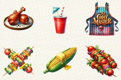 Summer BBQ Party Clipart - CraftNest - Digital Crafting and Art