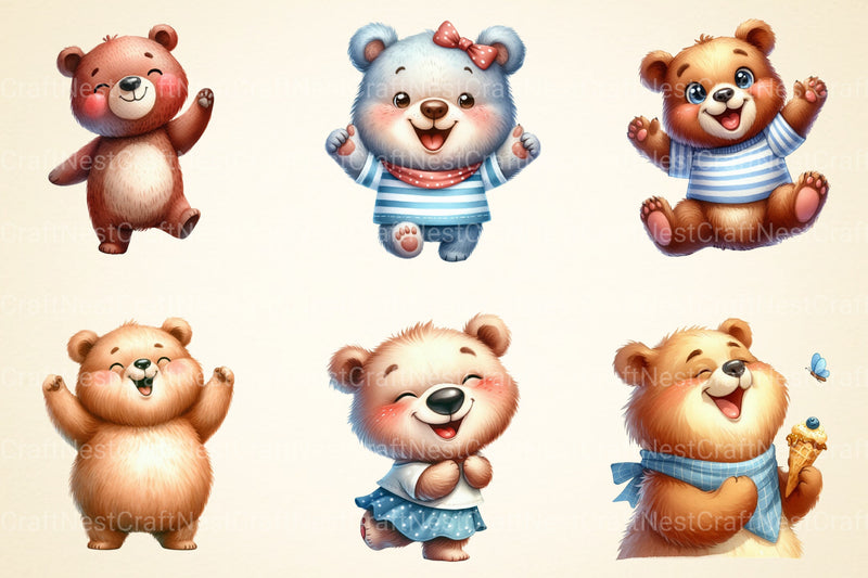 Funny Bear Clipart Bundle - CraftNest - Digital Crafting and Art