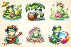 Summer Frog Clipart Bundle - CraftNest - Digital Crafting and Art