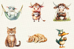 Sarcastic & Funny Farm Animals Clipart Bundle - CraftNest - Digital Crafting and Art