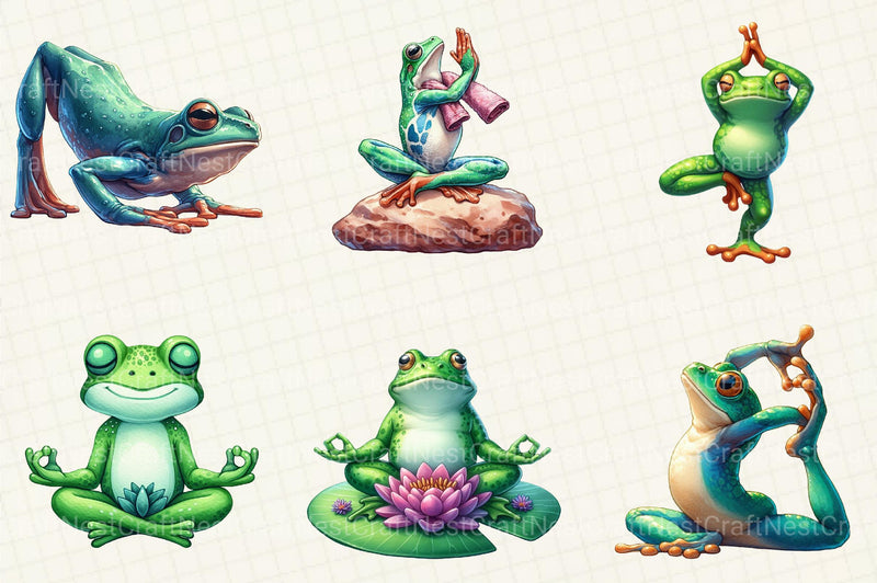 YOGA Frog Sublimation Clipart - CraftNest - Digital Crafting and Art