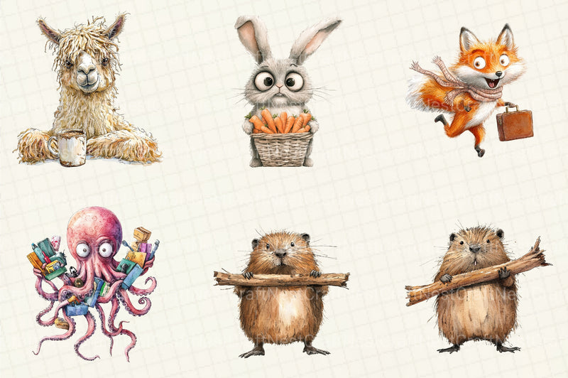 Quirky Frazzled Animals Clipart Bundle - CraftNest - Digital Crafting and Art
