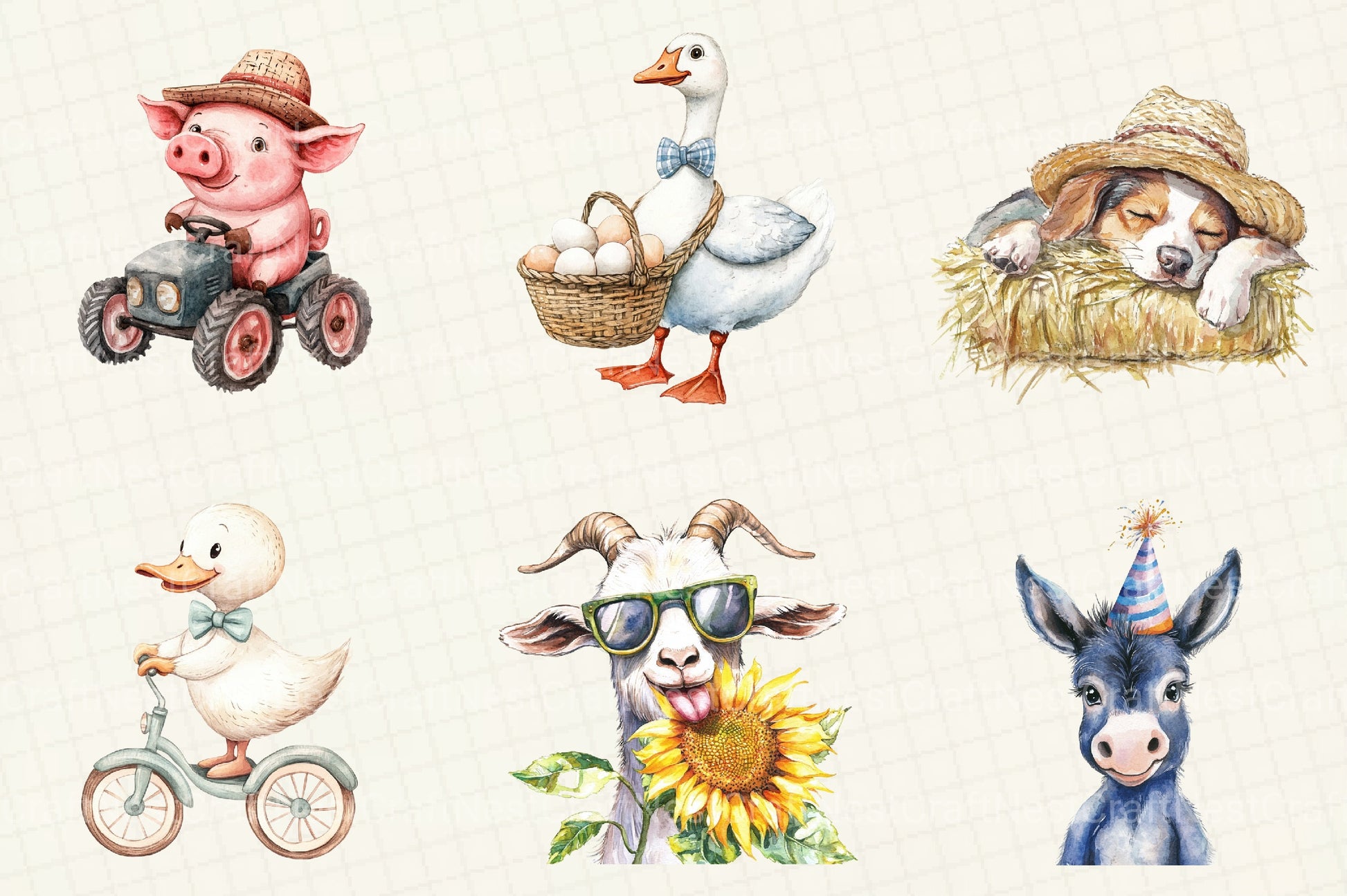 Funny Farm Animals Clipart Bundle - CraftNest - Digital Crafting and Art