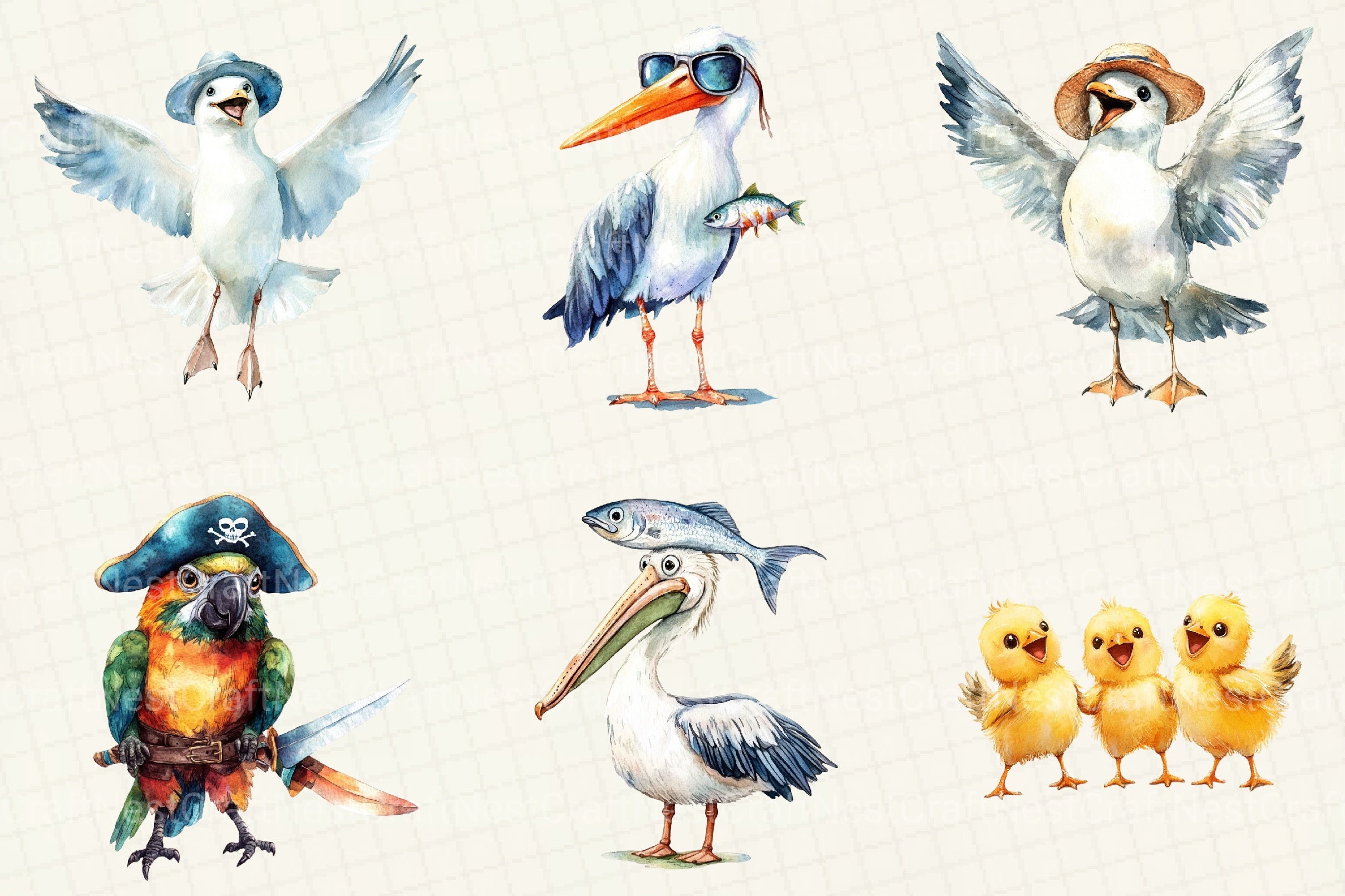 Quirky Funny Bird Clipart Bundle - CraftNest - Digital Crafting and Art