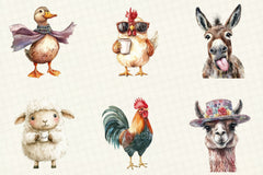 Sarcastic & Funny Farm Animals Clipart Bundle - CraftNest - Digital Crafting and Art