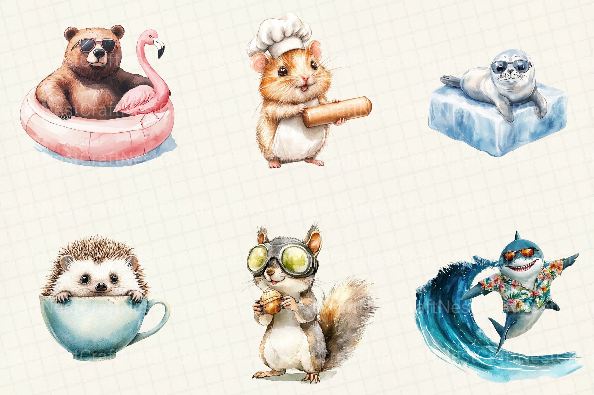 Funny Animals Megabundle Clipart Bundle - CraftNest - Digital Crafting and Art