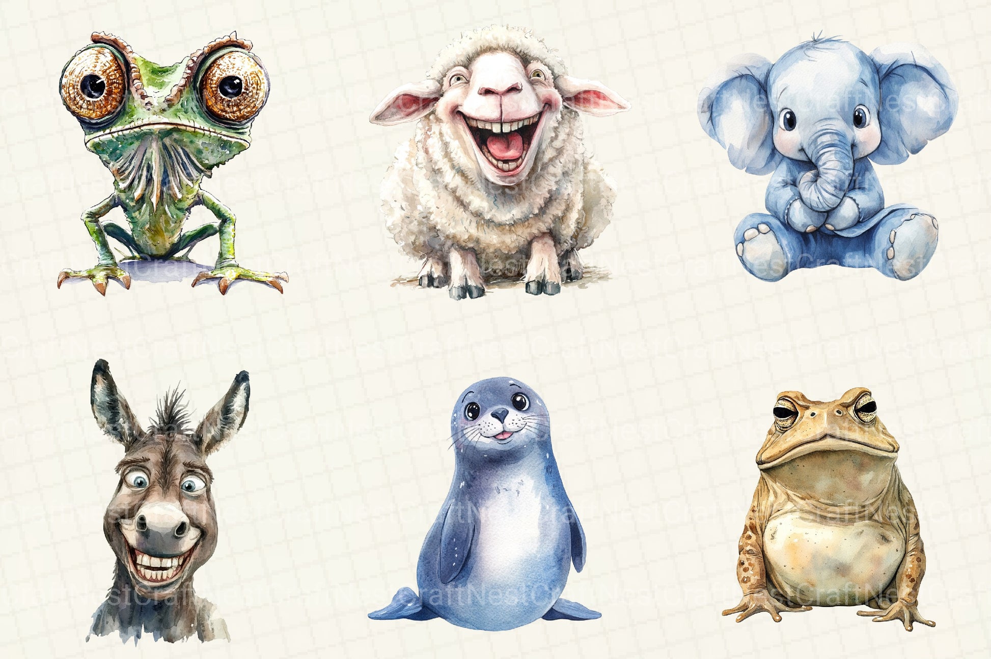 Nursery Prints Dumb Looking Animals Clipart Bundle - CraftNest - Digital Crafting and Art