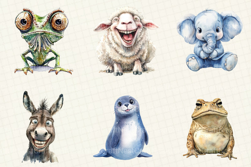 Nursery Prints Dumb Looking Animals Clipart Bundle - CraftNest - Digital Crafting and Art