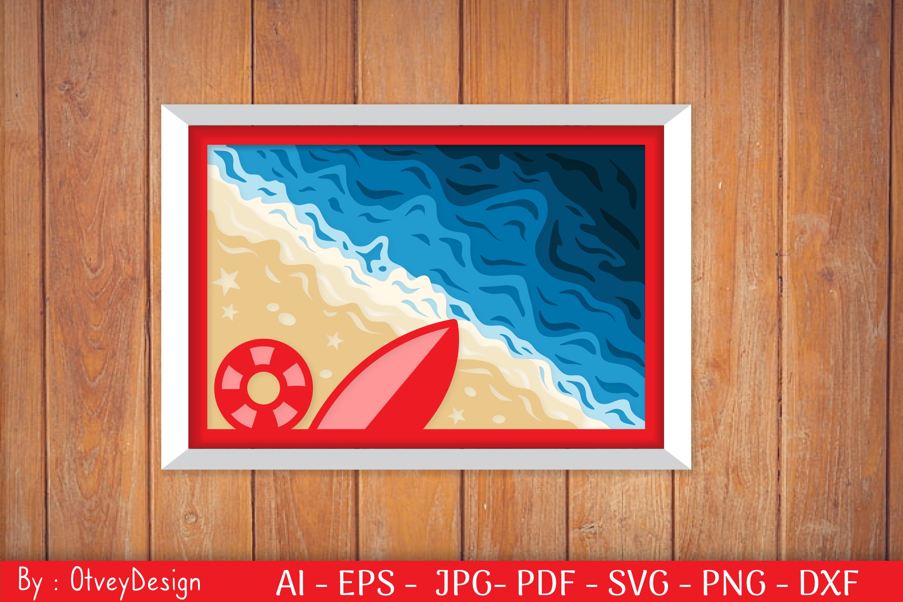 Ocean Shadow Box SVG Bundle for Cricut