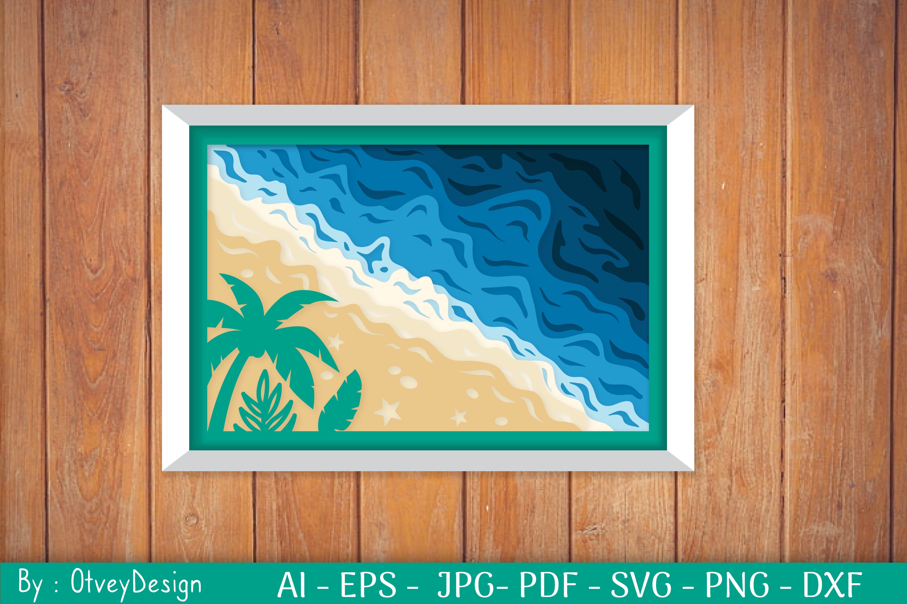 Ocean Shadow Box SVG Bundle for Cricut